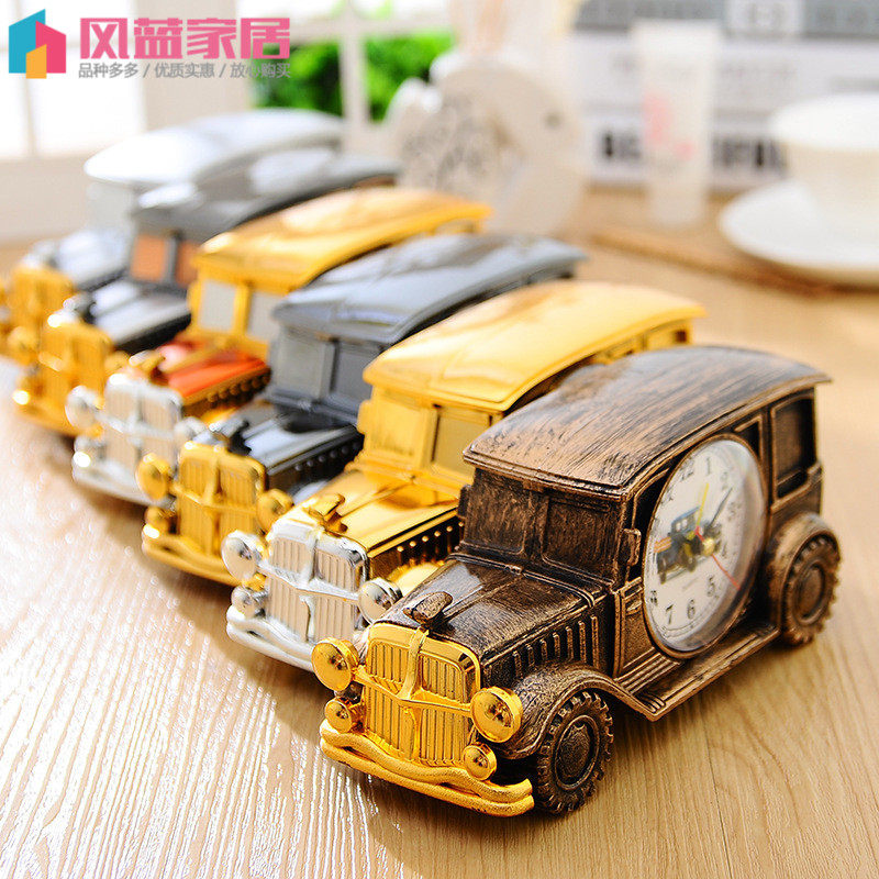 创意端午儿童节六款老爷车闹钟学生桌面数字指针塑料台钟床头闹钟,家居饰品,台钟/闹钟,淘宝优惠券,粉丝福利购,淘宝优惠卷