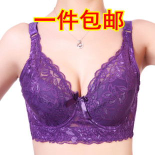 超薄款性感大码蕾丝透明网纱女士文胸透气聚拢大罩杯显小内衣CD杯