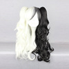 Mcoser Anime wig On breaking the projectile/Black and white bear female body COS Wig Long curly hair