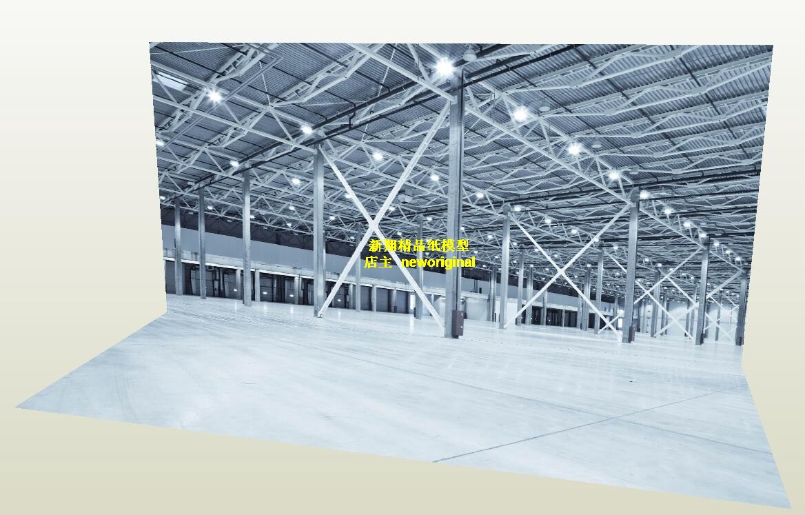 飞机库 停机库 工厂仓库 停车库 马路 道路建筑车模汽车场景模型