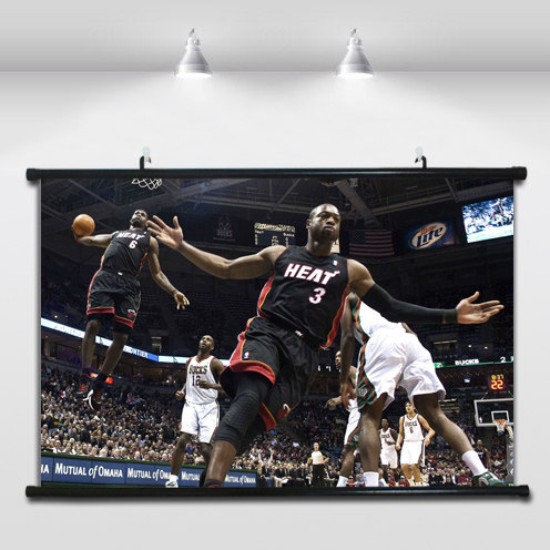 詹姆斯韦德配合扣篮装饰画挂画NBA热火三巨头篮球巨星MVP壁画海报