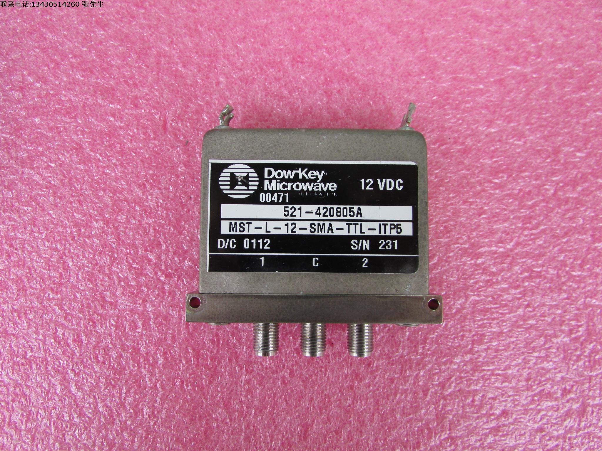 MST-L-12-SMA-TTL-ITP5  dowkey 18GHz 12V 300W SPDT同轴开关