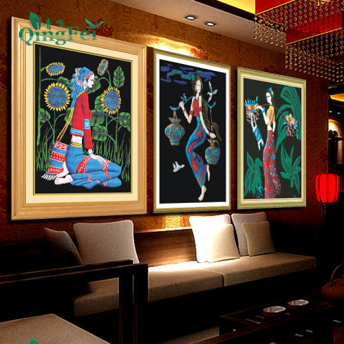 青飞美女风云南十字绣