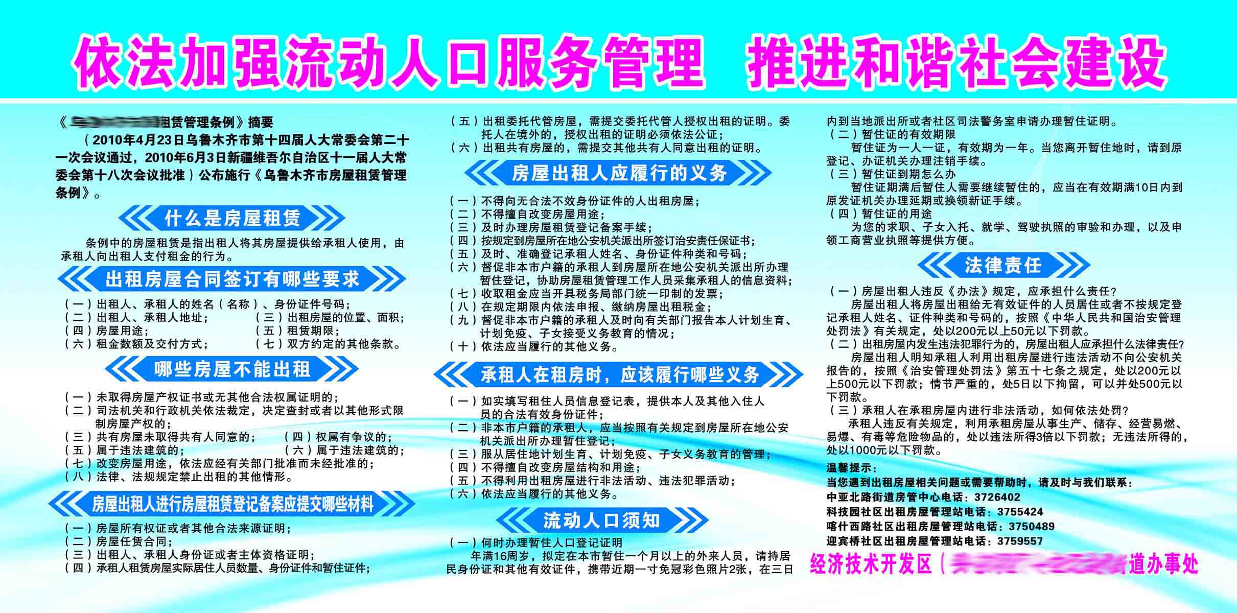 209海报展板素材(制作)2147流动人口房屋租凭人口服务管理展板