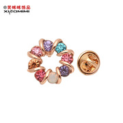 Smiling post rhinestones small chest needle Crystal clasp colorful brooches horses suit for men and women professional accessories