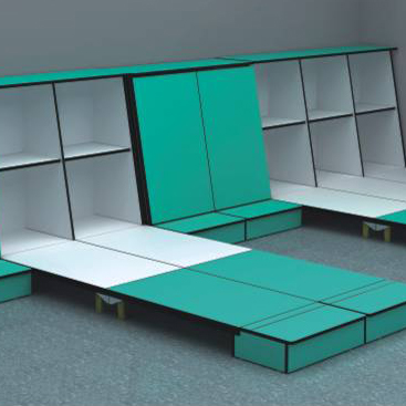 热销幼儿园墙壁双节床防火板墙壁收纳床幼儿园午休床 节省空间