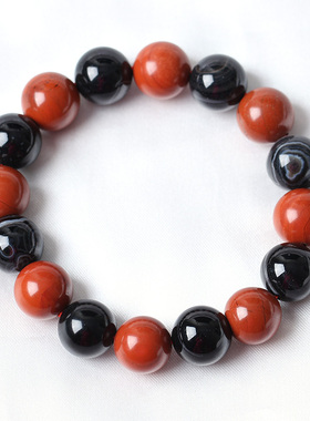 天然石碑护身符四叶草手链