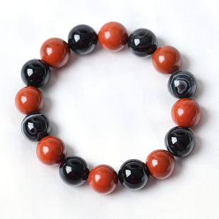宝悟天然红竹石影子石橘子石手链石碑四叶草手链