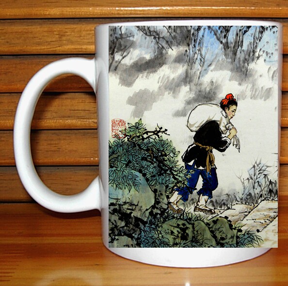 子路百里负米茶杯子纪念品中华二十四孝收藏品摆件水杯子摆设礼品