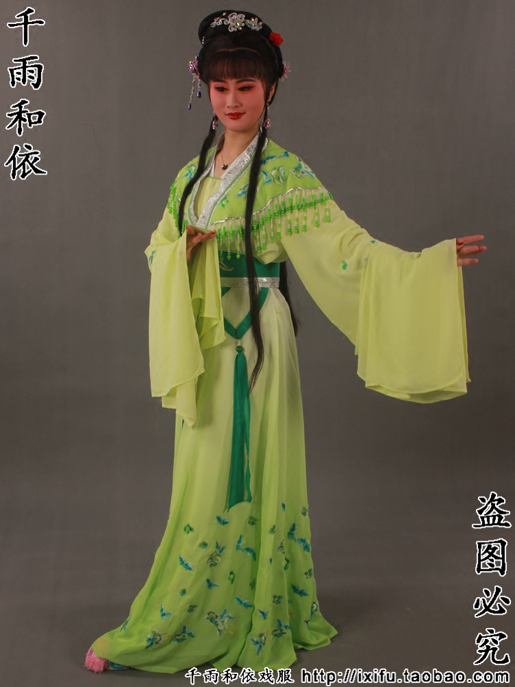 小姐戏服黄梅戏越剧楼台会花旦服装古典舞蹈服装小姐衣服7251绿色