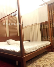 Mixed Bed màu sắc và nhận thức sáng Inn Hotel Đông Nam gió Mỹ của dây đai không gian Velcro khăn trải giường lưới manti - Bed Skirts & Valances rèm mùng ngủ