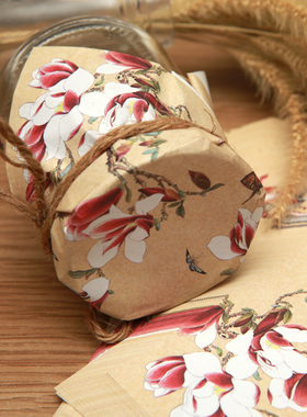 【4包包邮】烘焙包装 布丁瓶盖纸 牛皮纸盖纸 蜂蜜瓶 果酱封口纸