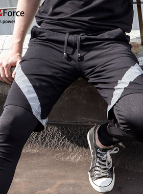 Ares＆Force新潮男装五分裤 欧美直筒卫裤修身沙滩短裤大码宽松裤