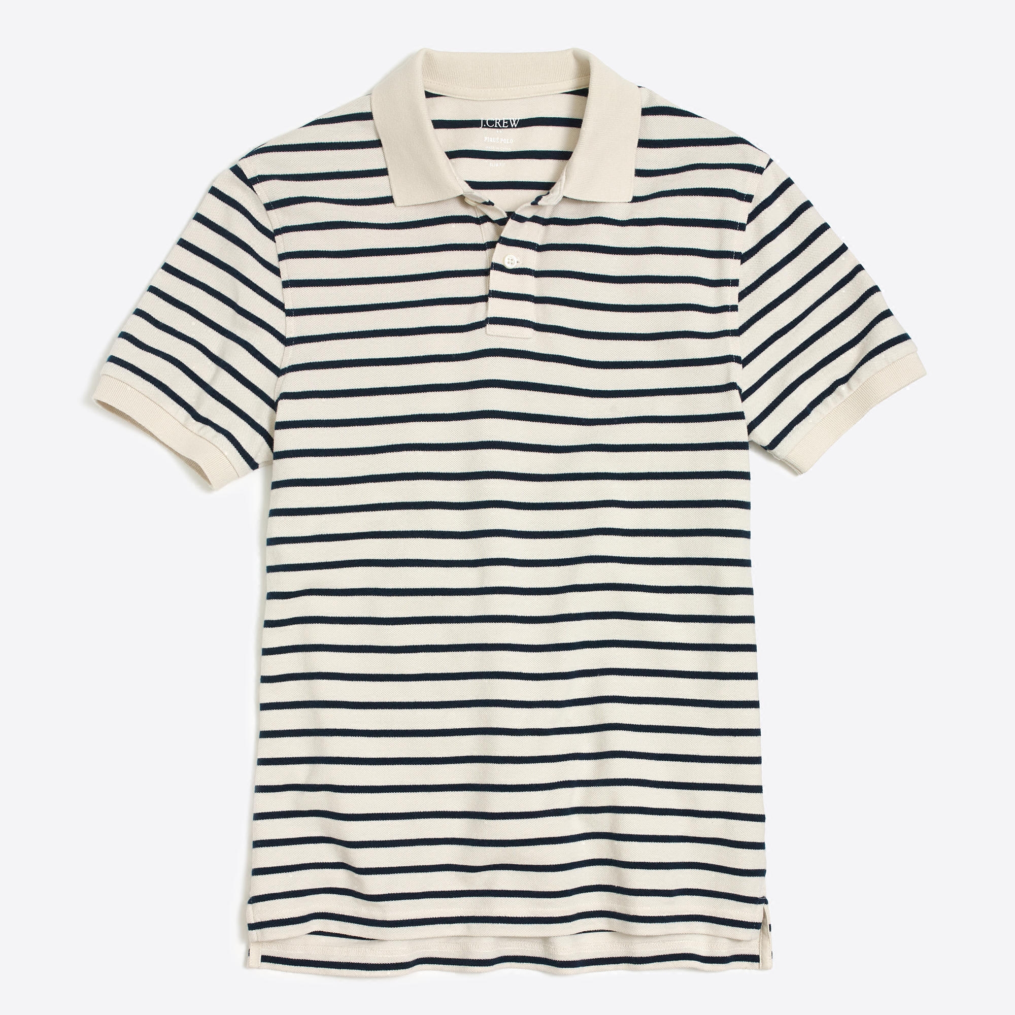 crew珠地棉网眼条纹polo翻领衫修身纯棉t恤海魂风复古斑马jcrew