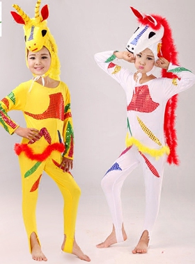 小荷风采儿童演出服新款第九届马蹄声声元旦春节晚会动物生肖衣服