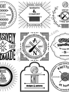 A1531矢量手工制品hand made钩编针织LOGO图案模板 AI设计素材