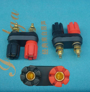 音响设备接插件 功放机 后级功放机 欧标座/双位纯铜接线柱 HA126