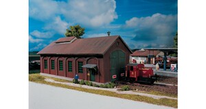 PIKO火I车模型  1/87 HO 沙盘拼装建筑Burgstein机车库 61823