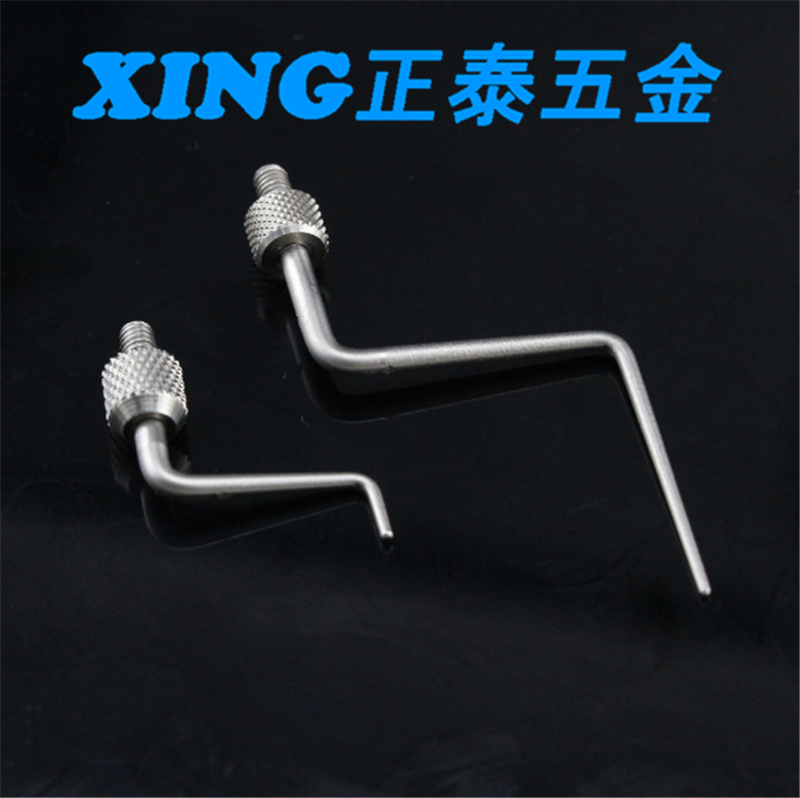 百千分表M2.5弯型探针双90度尖头偏心测针 白钢双折弯测头