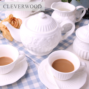 巧的木陶瓷咖啡具欧式茶具英式下午茶茶具茶壶茶杯咖啡杯套装
