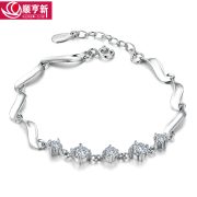 925 Silver Amethyst bracelet female Korean fashion jewelry bracelets Silver Jewelry Accessories couple lettering gifts