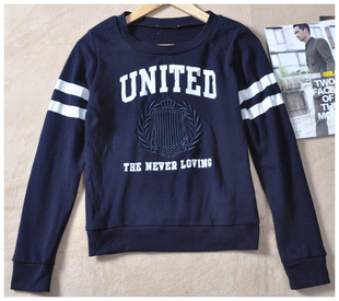 印花字母刺绣套头毛圈卫衣女学生休闲长袖 女上衣 外贸韩版 2020春款