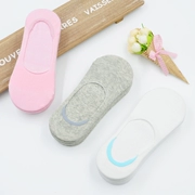 Vớ nữ bằng vải cotton nông Hàn Quốc dễ thương Dép chống trượt mùa xuân và mùa hè silicone thấp giúp vớ vớ học sinh - Bít tất nữ