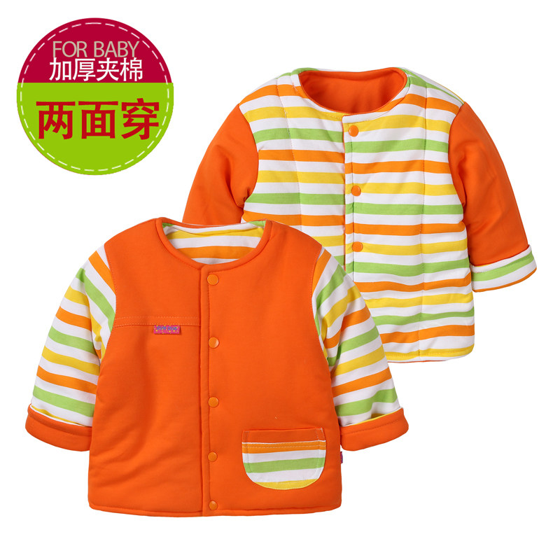 婴儿棉衣薄棉服宝宝夹棉外套薄棉衣内胆上衣冬装外套两面可穿