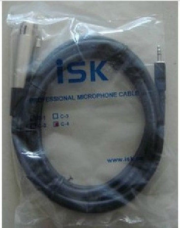 ISK C-4卡侬转声卡3.5插头音频连线电容麦线电容麦话筒线