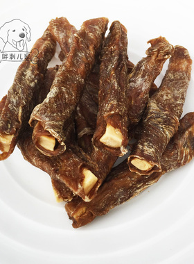 十年老店 胖刺儿家私房小食 鸭肉干缠羊奶酪卷60g 手工宠物零食