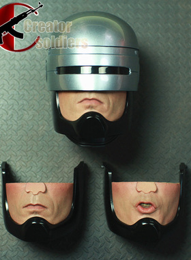 森哥 1:4墨菲正版EB ENTERBAY机械战警HD1012头盔头雕+3嘴