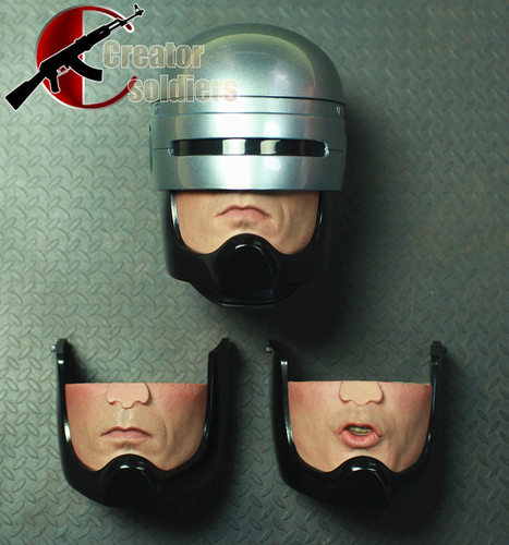 森哥 1:4墨菲正版EB ENTERBAY机械战警HD1012头盔头雕+3嘴