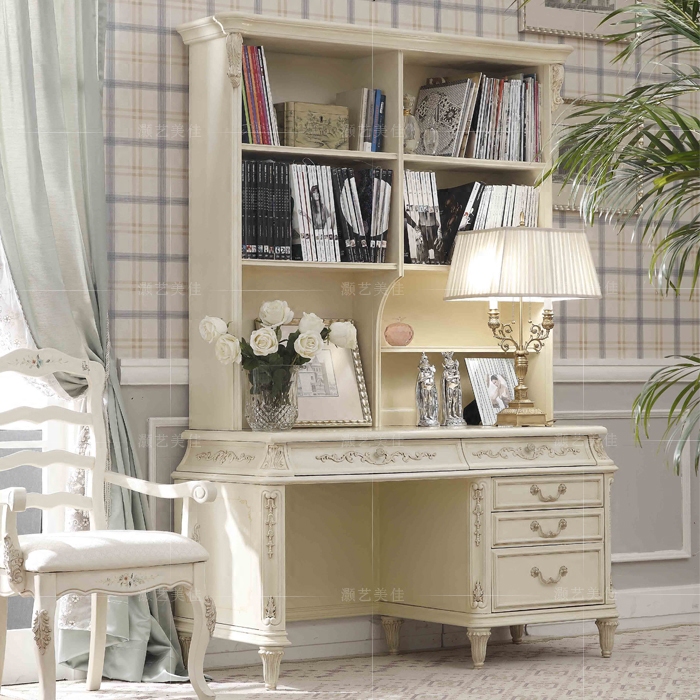 American style solid wood The computer table Conjoined desk Retro Carved white Do the old Desk dresser customized Promotionin the Residential furniture , Tables , Desk  category - from Buy2taobao.com to provide professional Taobao agent buy service
