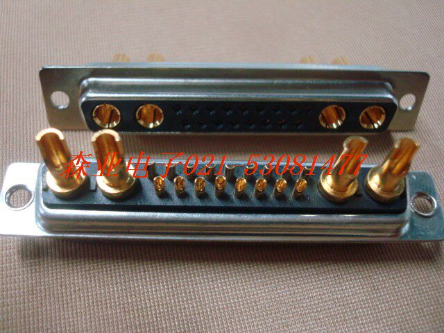 大电流连接器 21W4孔  母头焊线 矩形重载接插件 D-SUB插座