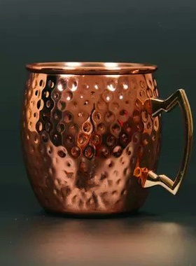 外贸锤点铜杯莫斯科骡子杯 Moscow Mule鸡尾酒不锈钢镀铜杯咖啡杯