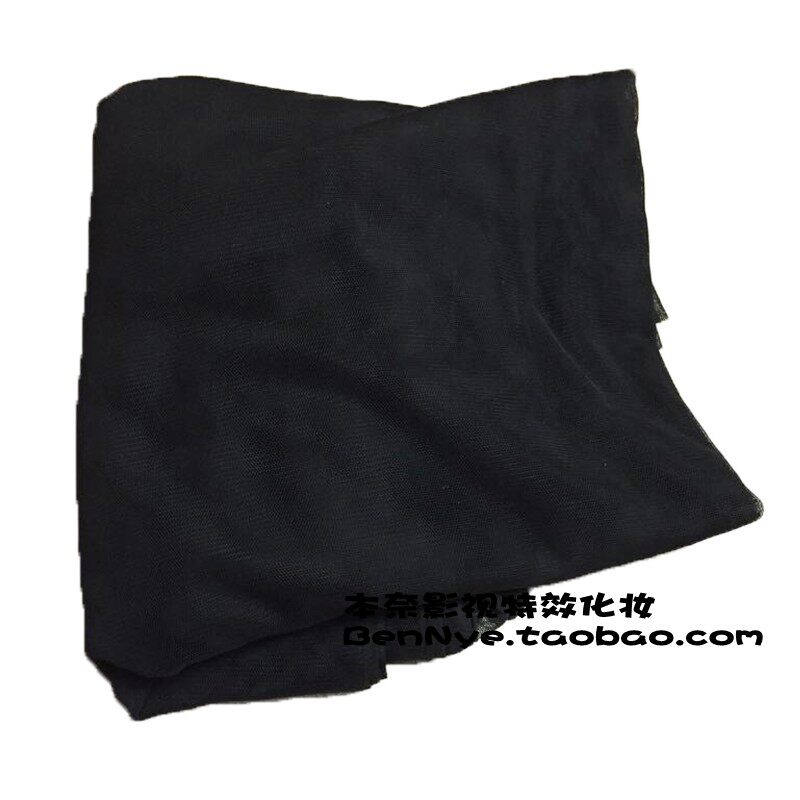 影视化妆用品 黑色头纱 勾假发 头套 软纱 高质量 毛发钩织