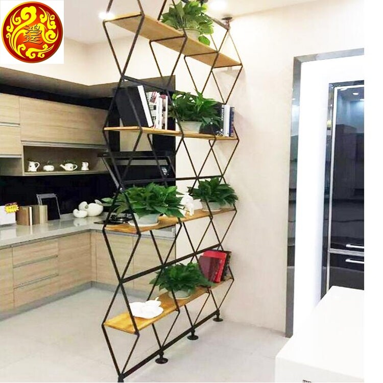 北欧loft复古工业风做旧屏风隔断置物架餐饮酒吧个性装饰铁艺屏风
