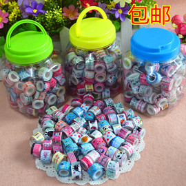 韩版儿童卡通桶装胶带手工DIY彩色胶带胶条胶纸相片贴80个装