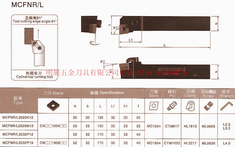 特价数控车刀杆/复合式外圆车刀MCFNL3232P19