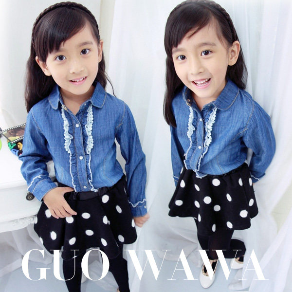 Chemise fille à manche longue en toile - Ref 2086627 Image 1