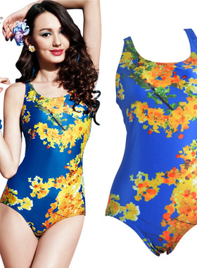 英发正品专柜 新款连体数码印花三角连体性感修身休闲泳衣 Y1503