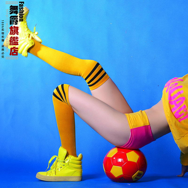 时尚啦啦队足球宝贝袜横杆酒吧ds演出服饰领舞性感跳舞高筒袜子