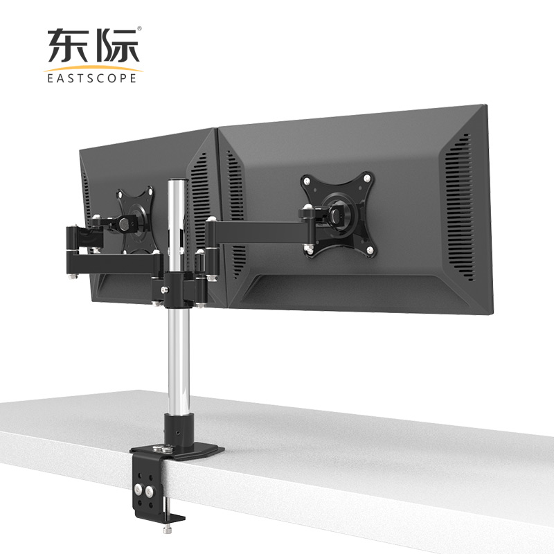 东际 左右双屏液晶电脑显示器支架 桌夹穿孔两用 加强型S007