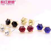 Pink Empress cute clip on earring earrings zircon u-shaped padded ear clip pierced earrings-free Korean jewelry