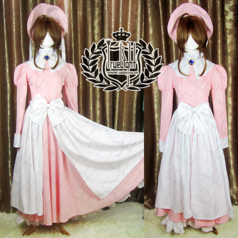 魔卡少女樱Cosplay木之本樱粉红白色洋装连衣裙子小樱插画版定做