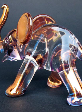 手作炫彩可爱象鼻金饰老鼠摆件