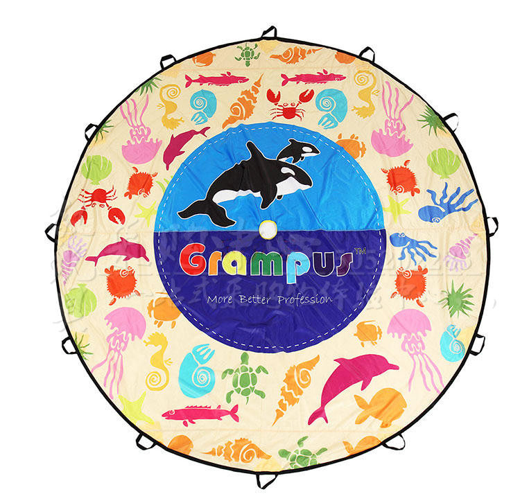 浅海彩虹伞深海彩虹伞卡乐咪幼儿童感统拉力伞降落伞平衡滚球伞