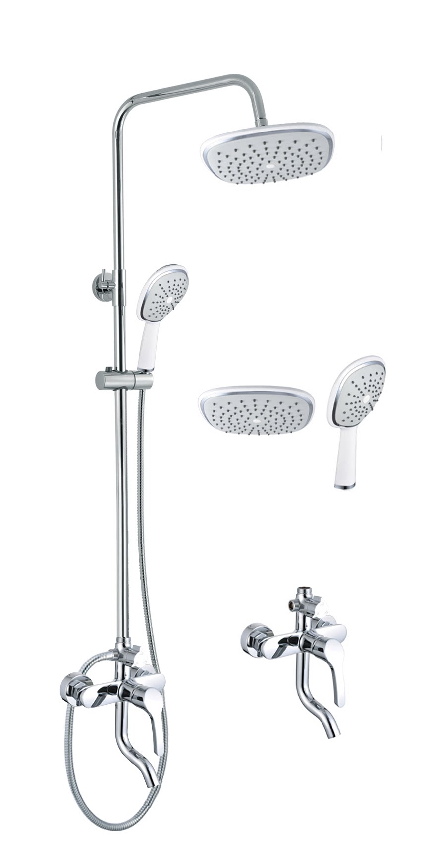 ac北京银晶花洒 套装全铜淋浴三出水花洒套装水龙头卫浴淋浴器