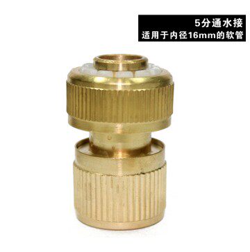 全铜5分水管通水接头 家用洗车水枪快速接头 16MM内径水管接头 - 封面
