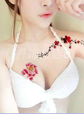 买2送1  性感纹身贴纸女款 牡丹梅花胸部 纹身贴仿真 贴纹身韩国